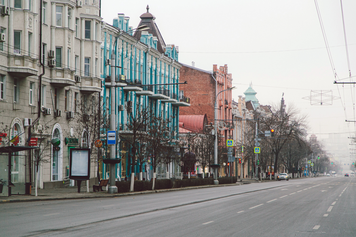 Улицы ростова 1. Раннее утро улицы Ростова.