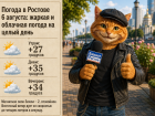 Погода в Ростове-на-Дону 6 августа: жаркая и облачная погода на целый день
