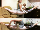 Красавица-блондинка из Ростова показала на фото и видео ошеломляющие трюки с новорожденной дочерью
