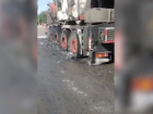 В Ростовской области на трассе М-4 «Дон» рядом с заправкой загорелся кран