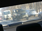 Уснувший за рулем водитель маршрутки врезался в военный УАЗ в Ростове и попал на фото