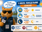 В Ростове-на-Дону 6 июля установится комфортная летняя погода 