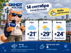 Пасмурно и до +29 градусов ожидается в Ростове 14 сентября