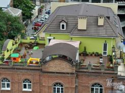 Крыша превратилась в уютный двор с детской площадкой и садом в центре Ростова