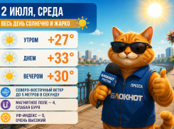 В Ростове 2 июля будет солнечно и жарко до +33