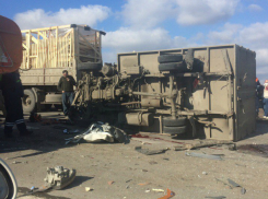 Жуткое массовое ДТП с пострадавшими вызвало закрытие трассы в Ростовской области и попало на видео