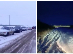 В Чертковском районе люди не могут проехать к вокзалу из-за занесённой дороги