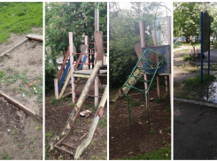Ростовчанам предложили самим демонтировать разрушенную детскую площадку