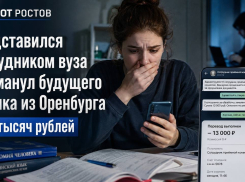 Дончанин представился сотрудником вуза и обманул будущего медика из Оренбурга на 13 тысяч рублей