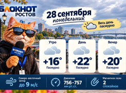 В Ростове весь понедельник продержится пасмурная погода с потеплением до +22