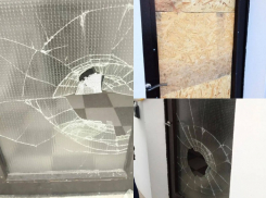 Вандалы разгромили дверь в подъезд в Суворовском