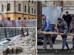 В центре Ростова неизвестные по кусочкам растаскивают старинный дом, а власти ничего не делают