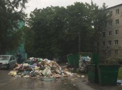 Гигантский мусорный «сугроб» за ночь вырос у многоквартирного дома в Ростове