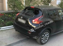 Мощный пинок в «зад» от возмущенных прохожих получила иномарка автохама во дворе Ростова