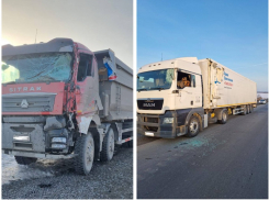 Два грузовика столкнулись на трассе в Ростовской области