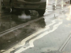 Поплывшая после дождя дорожная разметка в центре Ростова вызвала печальную иронию у горожан