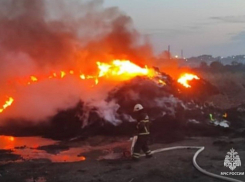В Азове ликвидировали крупный пожар возле складов ГСМ