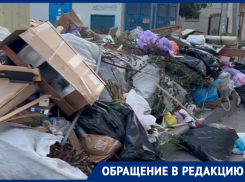 В Батайске возле вокзала несколько дней не могут дождаться вывоза мусора