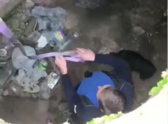 Ростовчане спустились в глубокий колодец, чтобы спасти испуганную собаку