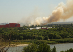 В районе ТЦ «Мегамаг» вспыхнул камыш