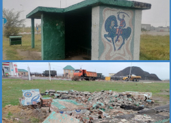 Советскую мозаику с казаком и казачкой варварски снесли в Ростовской области