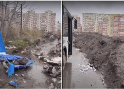 В Ростове горы черного снега мешают жить жителям Александровки