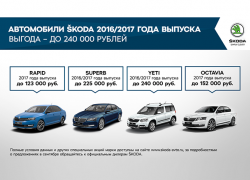 Выгодные предложения для клиентов ŠKODA в сентябре