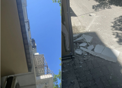 В Ростове на 2‑й линии обрушивается фасад жилого дома — под угрозой пешеходы