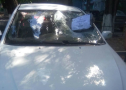 Кирпичом с сатанинской запиской разбили автомобиль ростовской активистки