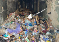 Аварийный дом в центре Ростова превратился в огромную свалку 