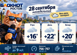 В Ростове весь понедельник продержится пасмурная погода с потеплением до +22