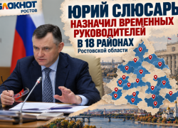 Юрий Слюсарь назначил временных руководителей в 18 районах Ростовской области