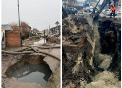 В Ростове на Орской произошел обвал самотечного канализационного коллектора