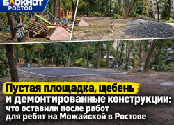 Пустая площадка, щебень и демонтированные конструкции: что оставили после работ для ребят на Можайской в Ростове 