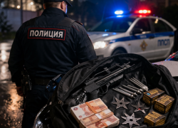 Донской полицейский приехал на семейный конфликт и «прихватил» сумку с 300 тыс рублей и арбалетом в Ростовской области