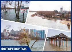 Дон вплотную подошел к набережной в Левобережном парке Ростова и затопил часть пляжа