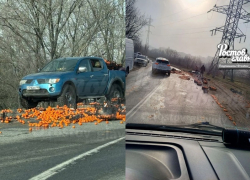 Апельсины на дороге стали причиной пробки на Совхозной