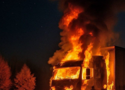 На трассе М-4 «Дон» в Ростовской области ограничили движение из-за загоревшегося грузовика