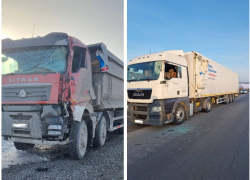 Два грузовика столкнулись на трассе в Ростовской области