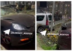 На Левенцовке Porshe врезался в машину и стену жилого дома