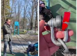 В Ростове качели заставили отца «надеть петлю на шею», чтобы порадовать детей 