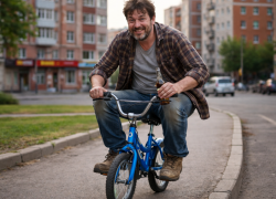 Пьяный работяга из Батайска угнал детский велосипед и уехал на нем 