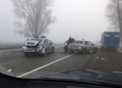 Под Ростовом экипаж ДПС попал в аварию