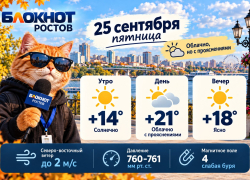 Ростов встретит пятницу солнцем и теплом до +21