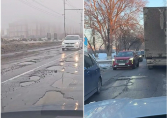 Асфальт потаял вместе со снегом в Ростове 