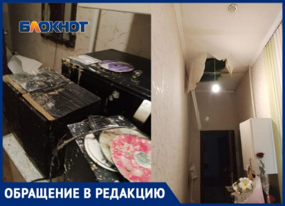 Без интернета и крыши: в многоквартирном доме в центре Ростова обрушился потолок