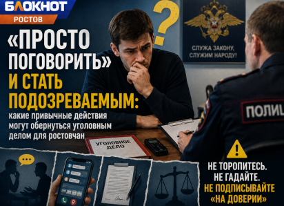 «Просто поговорить» и стать подозреваемым: какие привычные действия могут обернуться уголовным делом для ростовчан