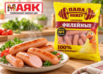 Товар дня: сосиски филейные «Папа Может» за 284.90 ₽/кг