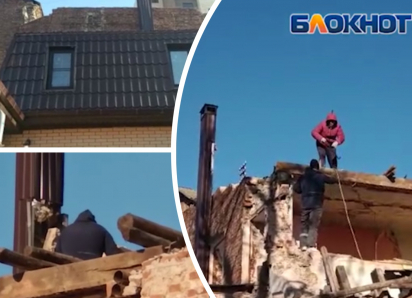 В центре Ростова рабочие снова повредили дом при сносе соседнего здания