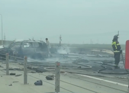 Три человека погибли в огне после ДТП с бензовозом на трассе Ростов — Таганрог